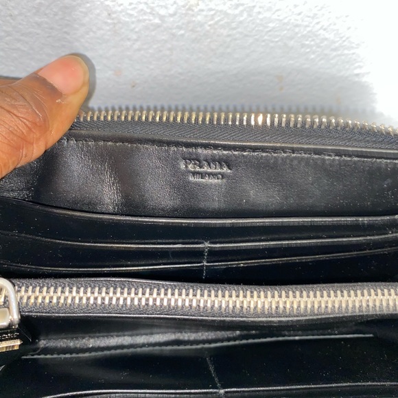 Prada Black Crystal Embellished Zip Around Wallet - Picture 15 of 15